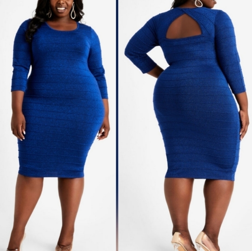 Metallic cut out dress holiday